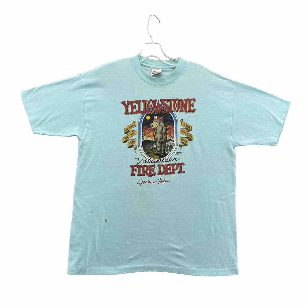 Vintage Signal T-Shirt Men's Blue XL Yellowstone Park Y2K 80's Core Tee Men's‎